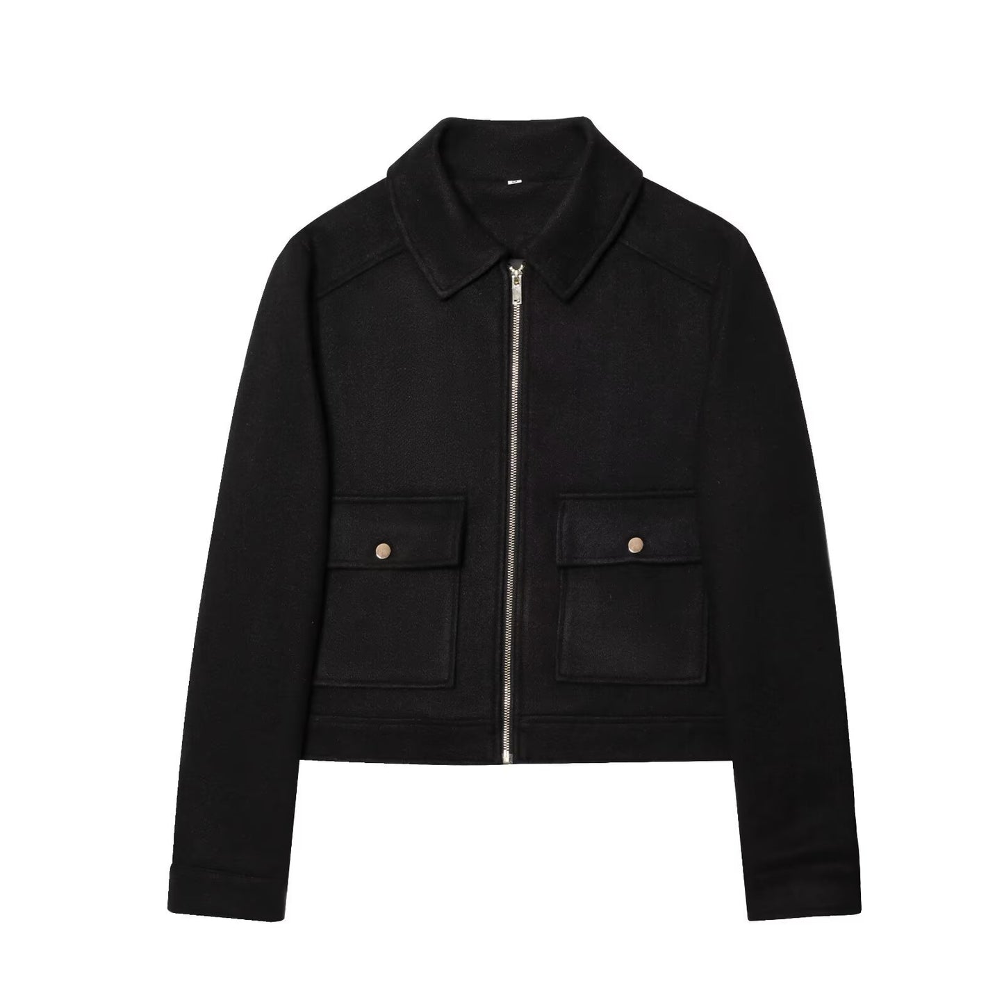 Women's Autumn Zipper Ornament Lapel Long-sleeved Baseball Jackets