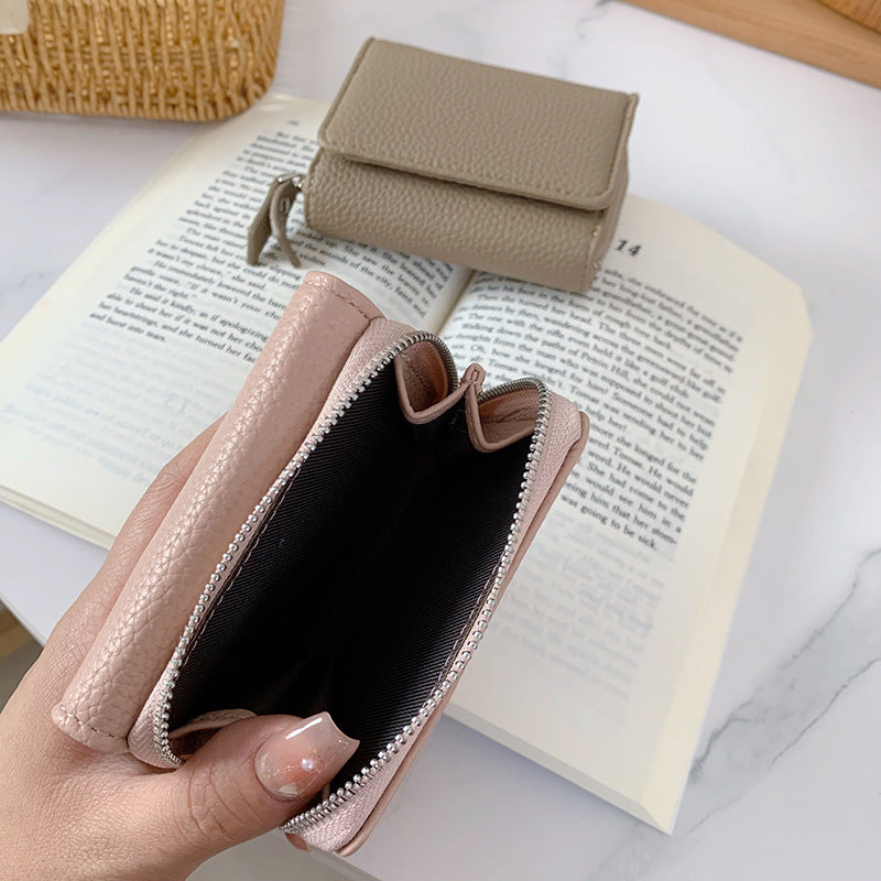Women's Simple Short Folding High Sense Three-fold Ladies Wallets