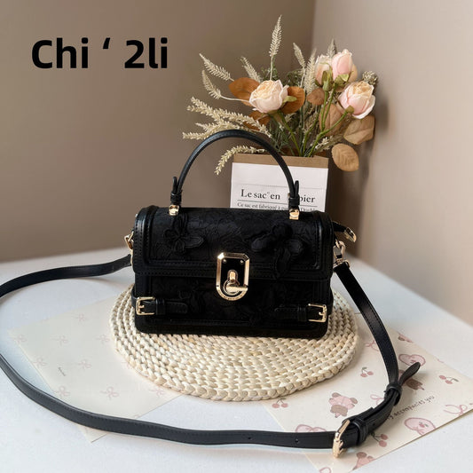 Women's Fairy Lace Box Butterfly Embroidery Portable Crossbody Bags