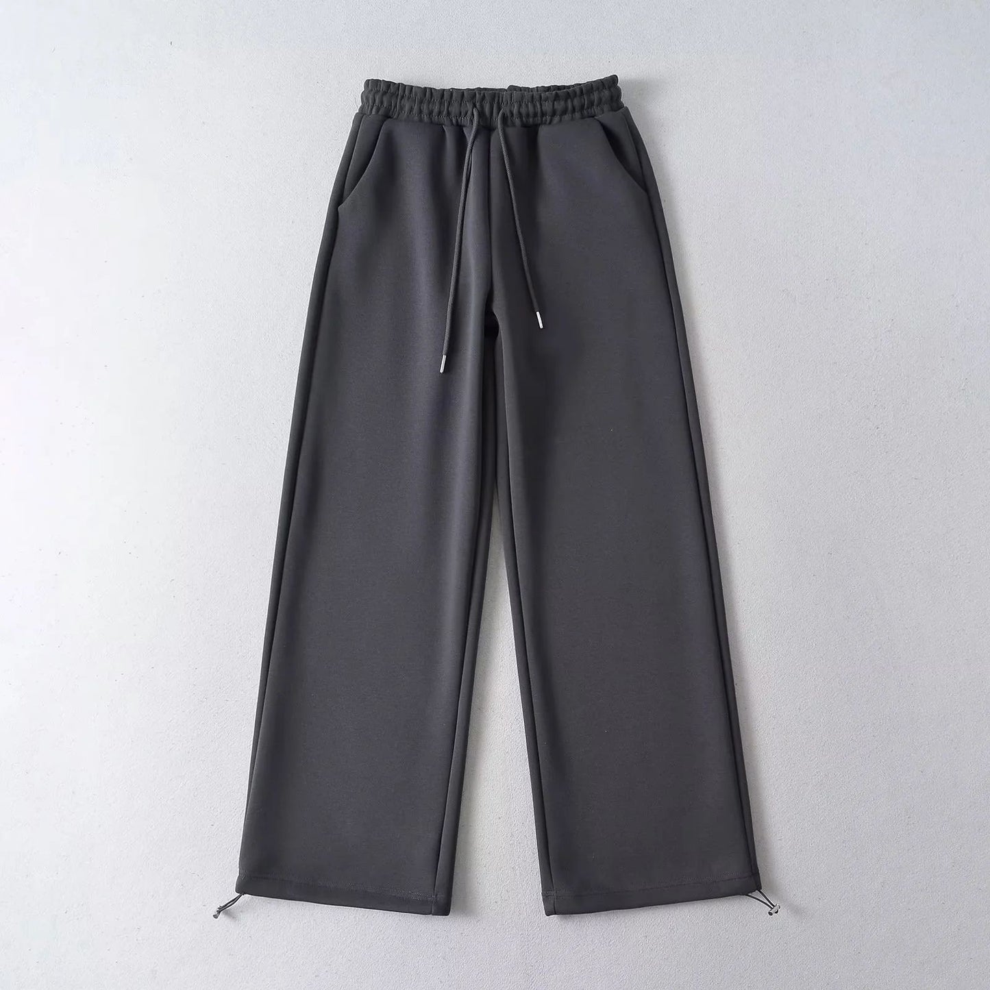 Casual Basic Style Versatile Elastic Lace Pants