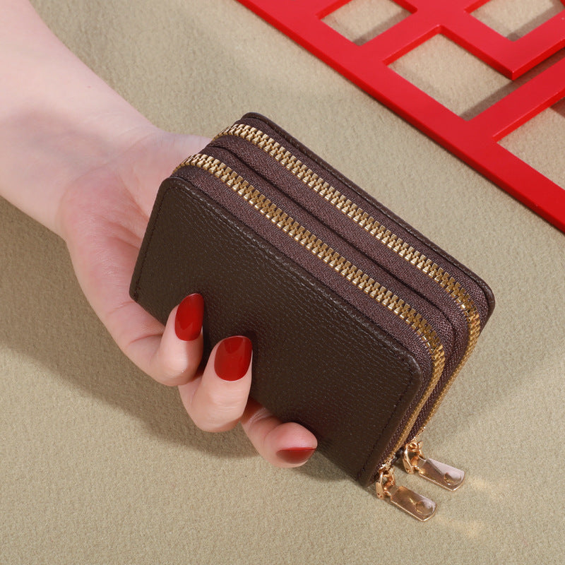 Women's Short Korean Lychee Pattern Clutch Ladies Wallets