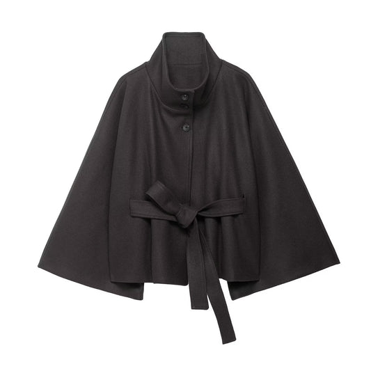 Women's Autumn Casual Versatile Stand Collar Long Sleeve Belt Trench Coats