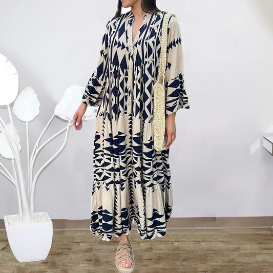 Creative Pretty Women's Printed Shirt Bohemian Skirts