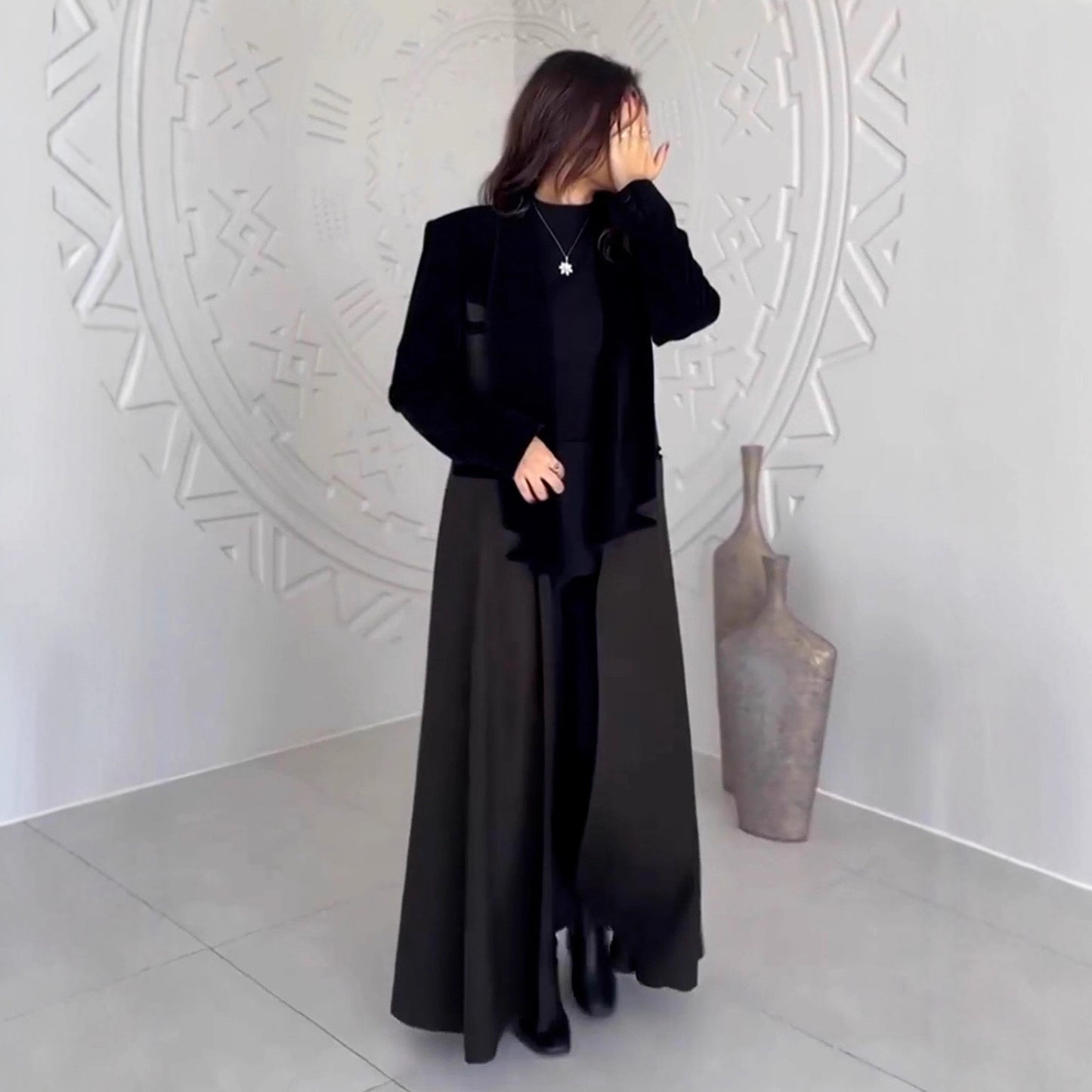 Women's Autumn Long Patchwork Free Lapel Trench Coats