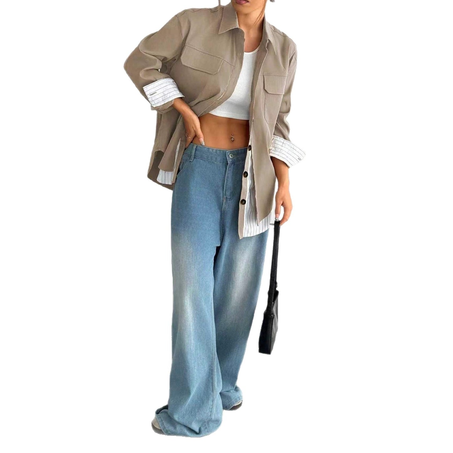 Two-piece Elegance Retro Loose Slimming Long Blouses