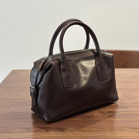 Women's Hand Layer Vegetable Tanning Cowhide Boston Commuting Bags