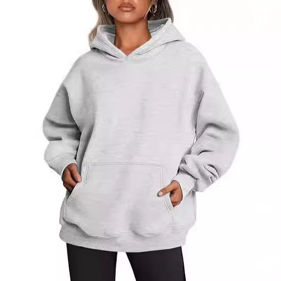 Glamorous Women's Hooded Fashion Casual Pocket Sweaters