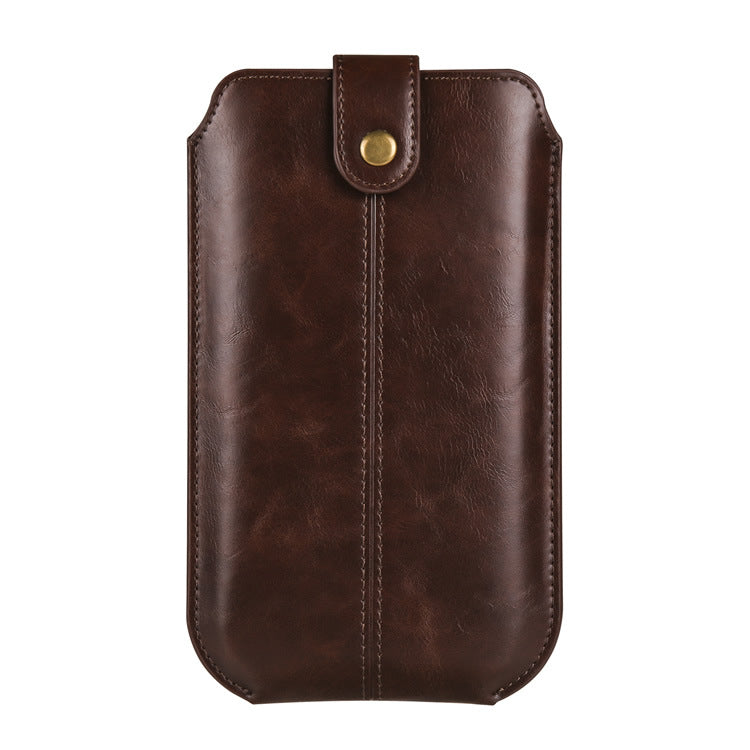 Lightweight Magnetic Snap Leather Male Elderly Vertical Phone Bags
