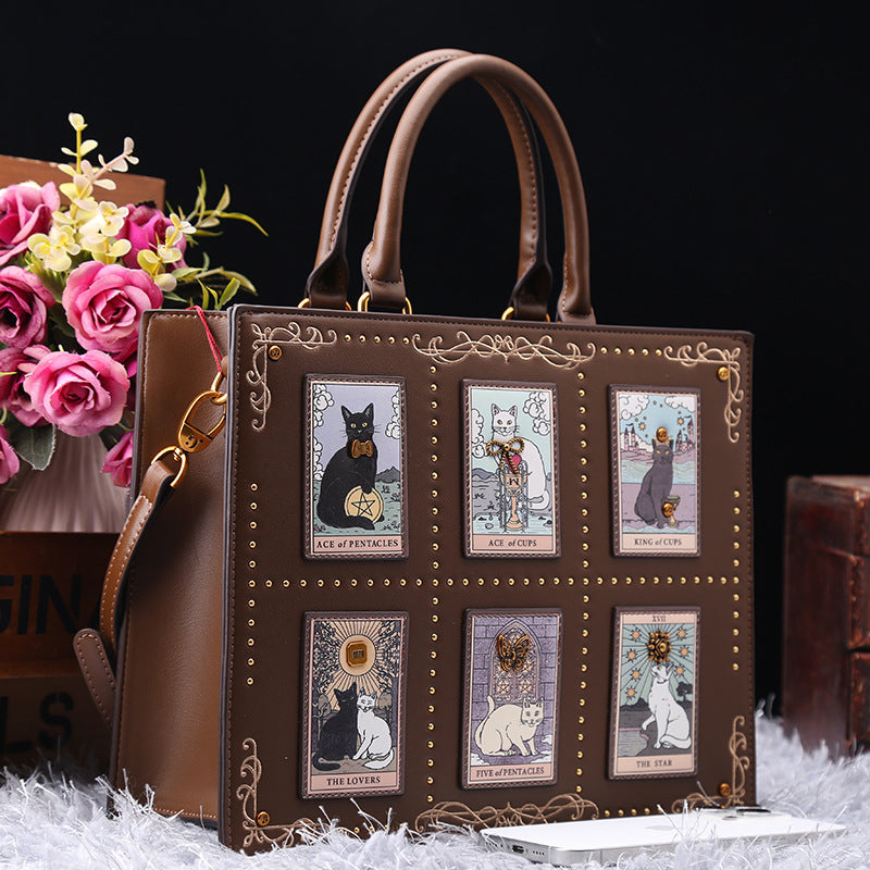 Graceful Women's Cat Embroidery Beads Advanced Handbags