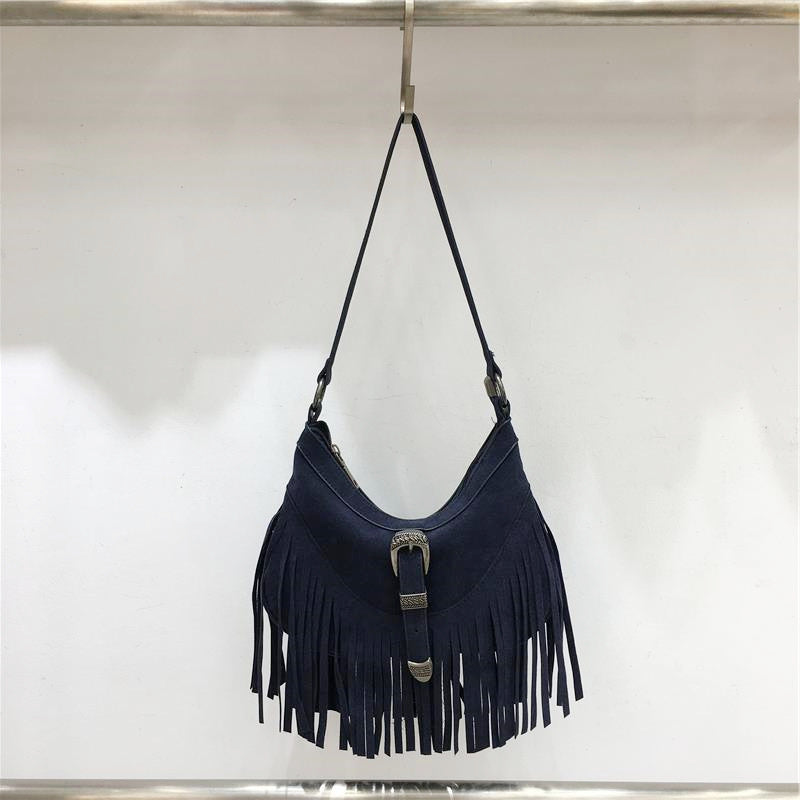 Retro Suede Fashion Tassel Portable Underarm Bags