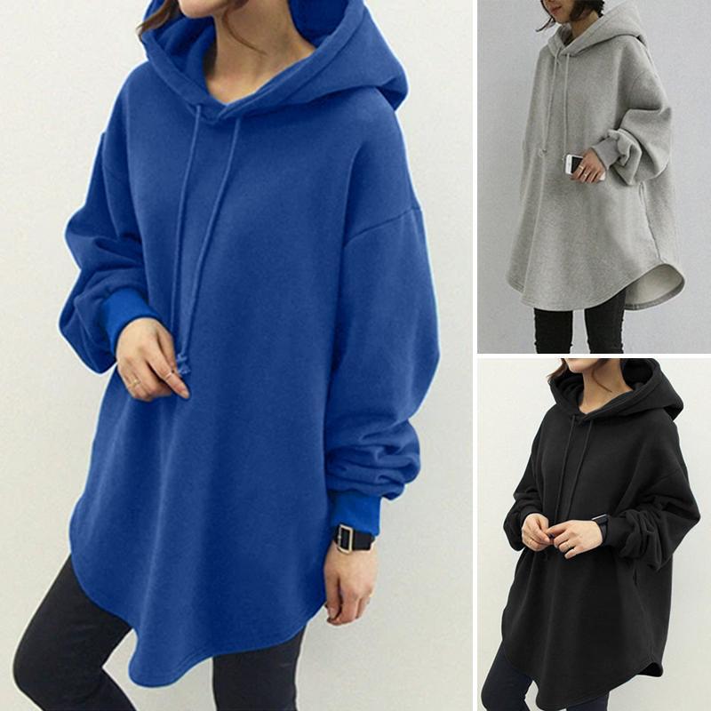 Casual Long Sleeve Pocket Hooded Drawstring Women's Sweater, Sweater