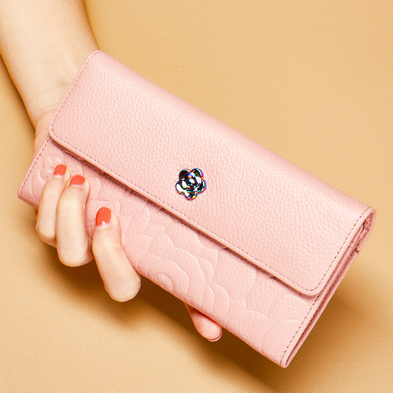 Long Genuine Leather Pure First Layer Ladies Wallets