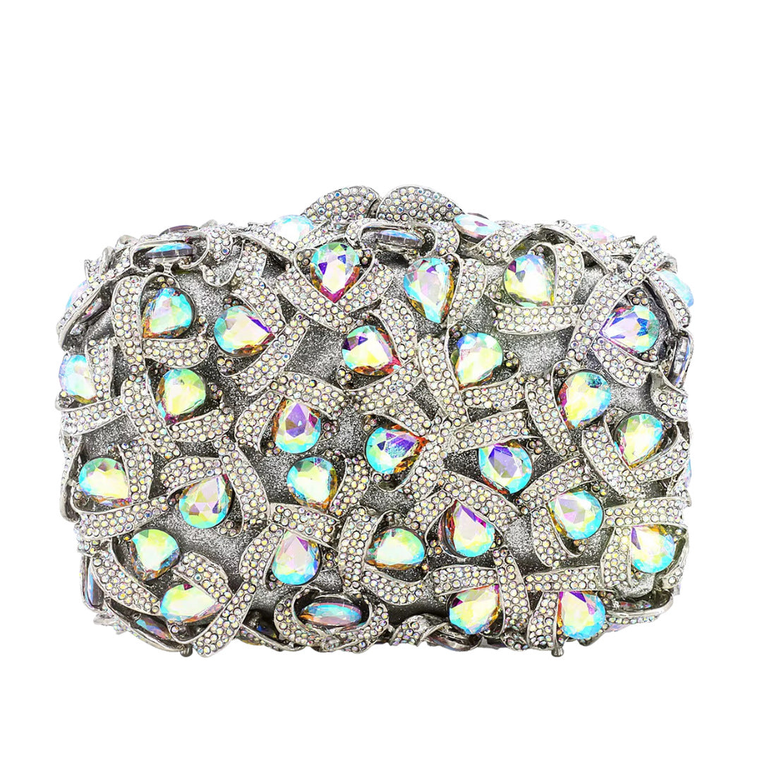 Women's Colorful Luxury Full Steamed Crystal Bun Evening Bags