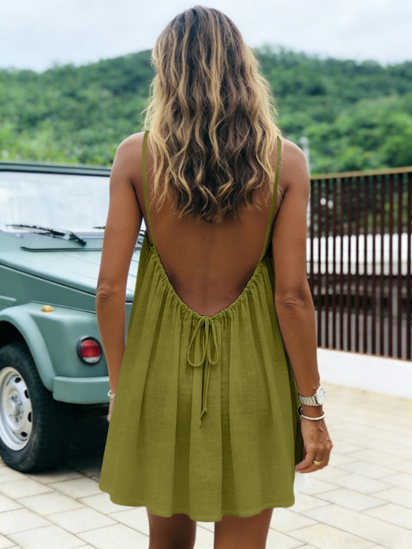 Women's Strap Backless Loose Summer Casual Fashion Dress