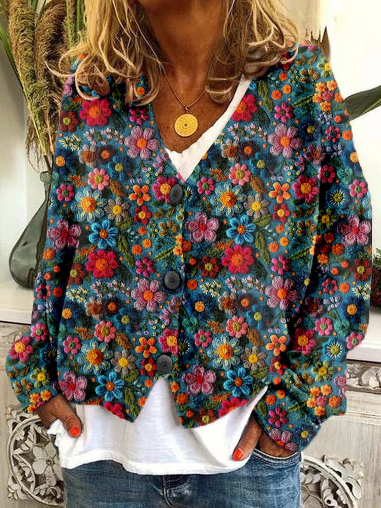 Women's Printed Wear Soft Feel Casual Cloak Sweaters
