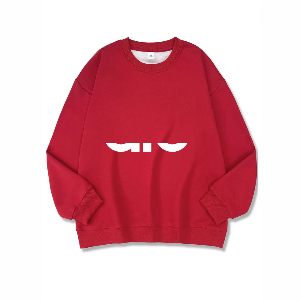 Women's Long Sleeve Composite Interloop Fashion Casual Loose Round Women's Sweater, Sweater