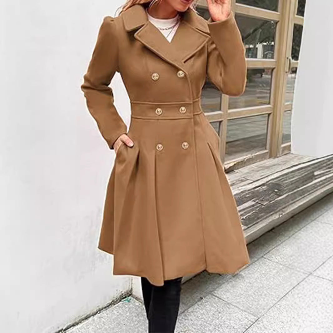Women's Selected Trench Lapel Double Overcoat With Coats