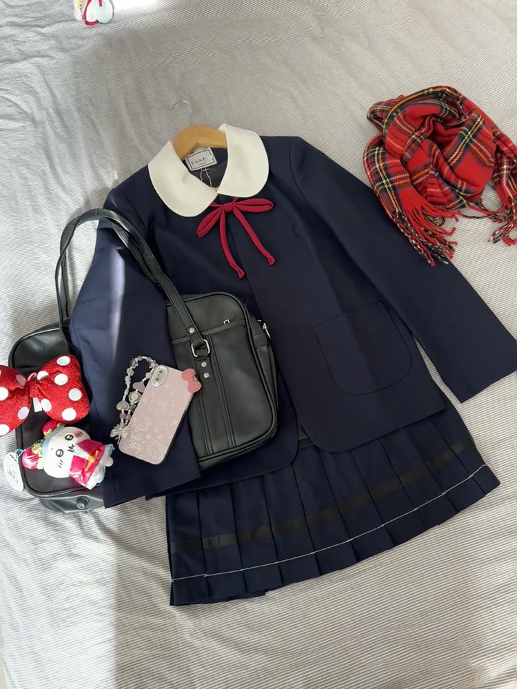 Round Neck College Style For Schools Sense Small Suit
