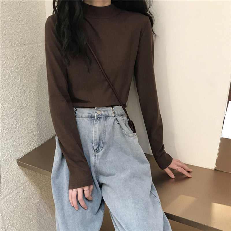 Women's Half Turtleneck Bottoming Shirt Inner Match Slimming Women's T-shirt