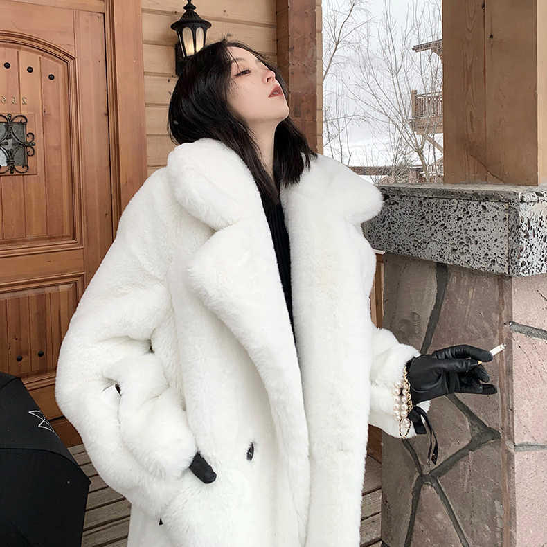 Rabbit Fur Loose Imitation Collar Thick Coats