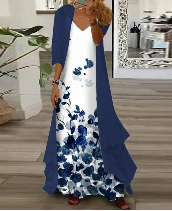 Women's Inner Dress Two-piece Floral Print Dresses
