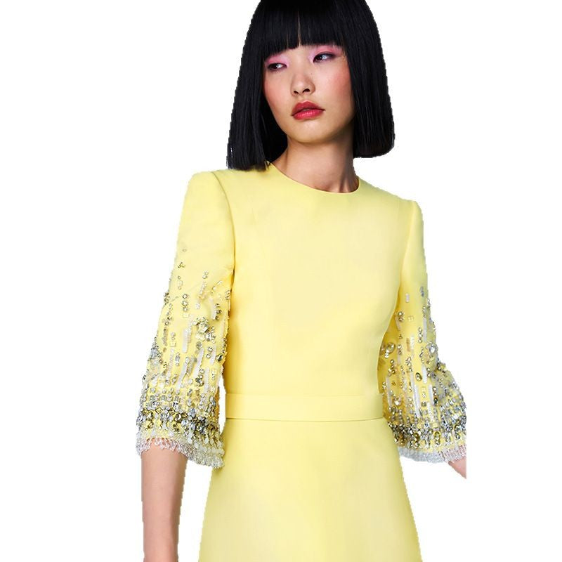 Stylish Unique Classy Fashion Bead Mid-length Dress