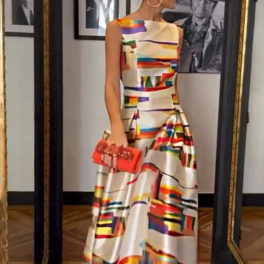 Autumn Fashion Casual Printing Waist Slim Dresses
