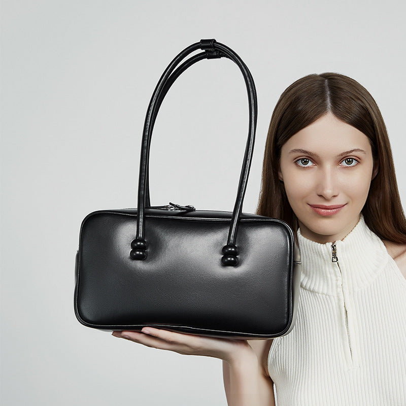 Women's Leather Underarm Large Capacity Boston Armpit Bags