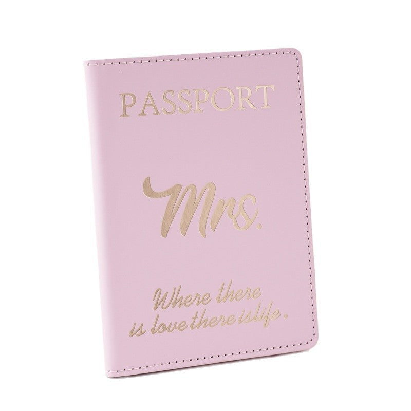 Leather For Boys Couple Passport Cover Ticket Clip Card Holder