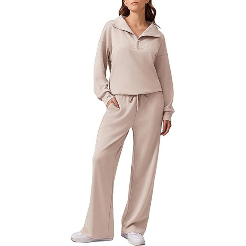 Women's Fashion Casual Set French Lapel Two-piece Suits
