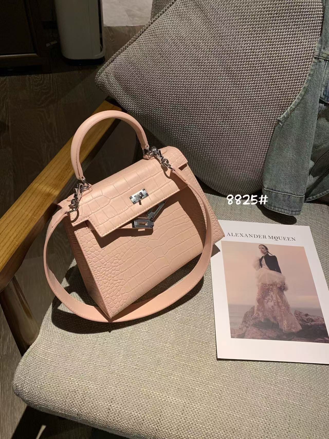 Women's Design Crocodile Pattern Portable Kelly Genuine Bags