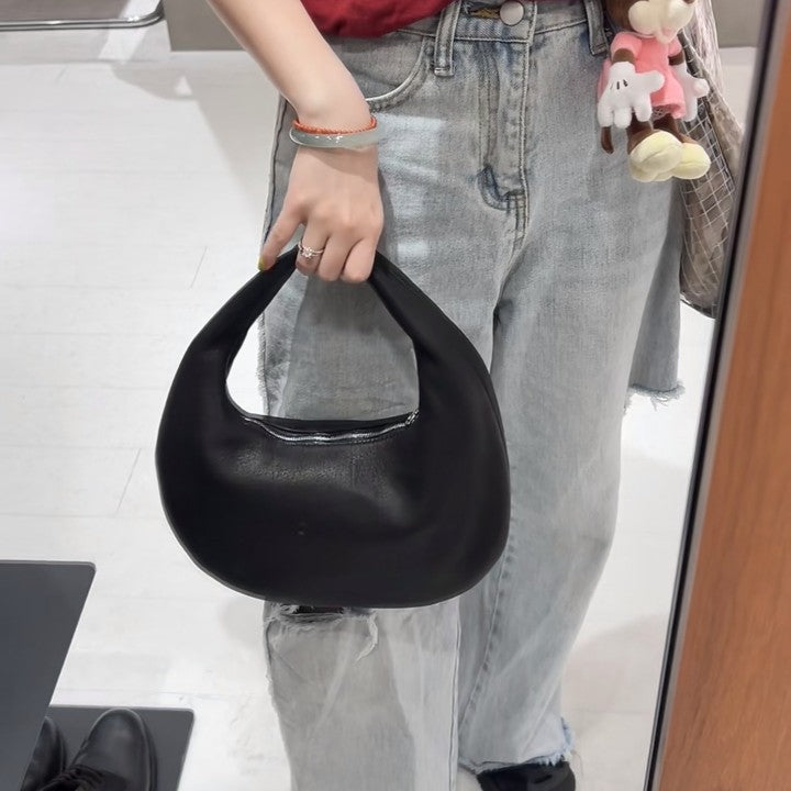 Women's Niche Genuine Leather High-grade Light Luxury Portable Hobos Handbags