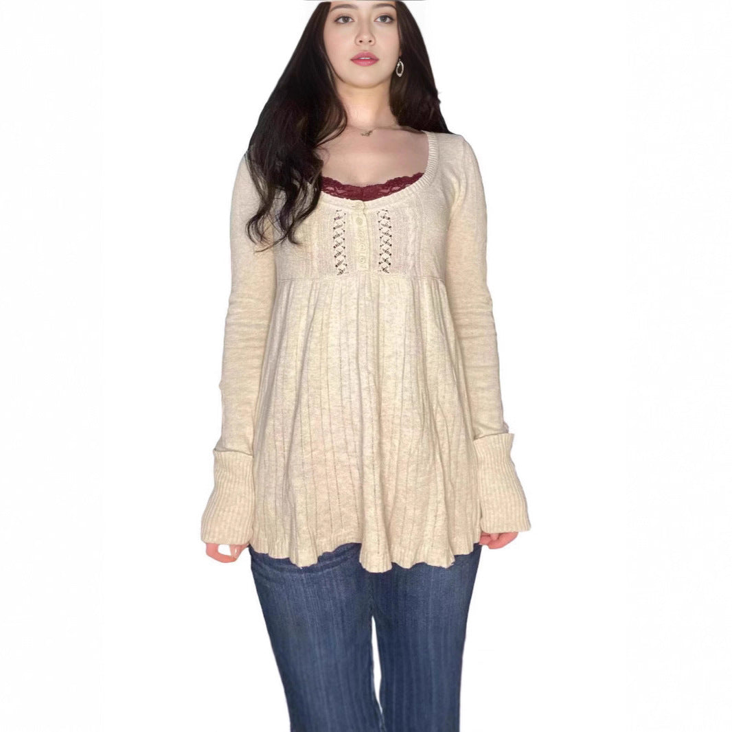 Fashion Comfortable Half Long Sleeve Knitted Sweaters