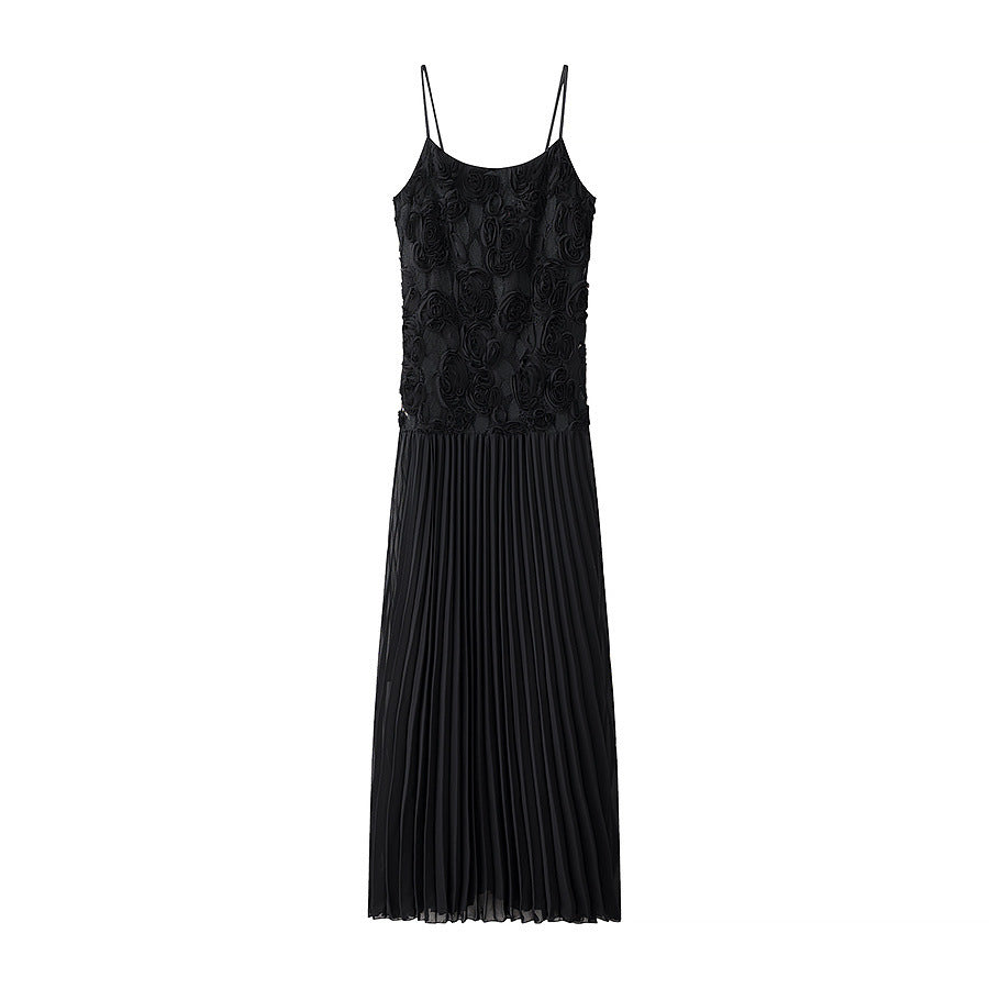 Women's Simple Three-dimensional Flower Chiffon Patchwork Strap Dresses