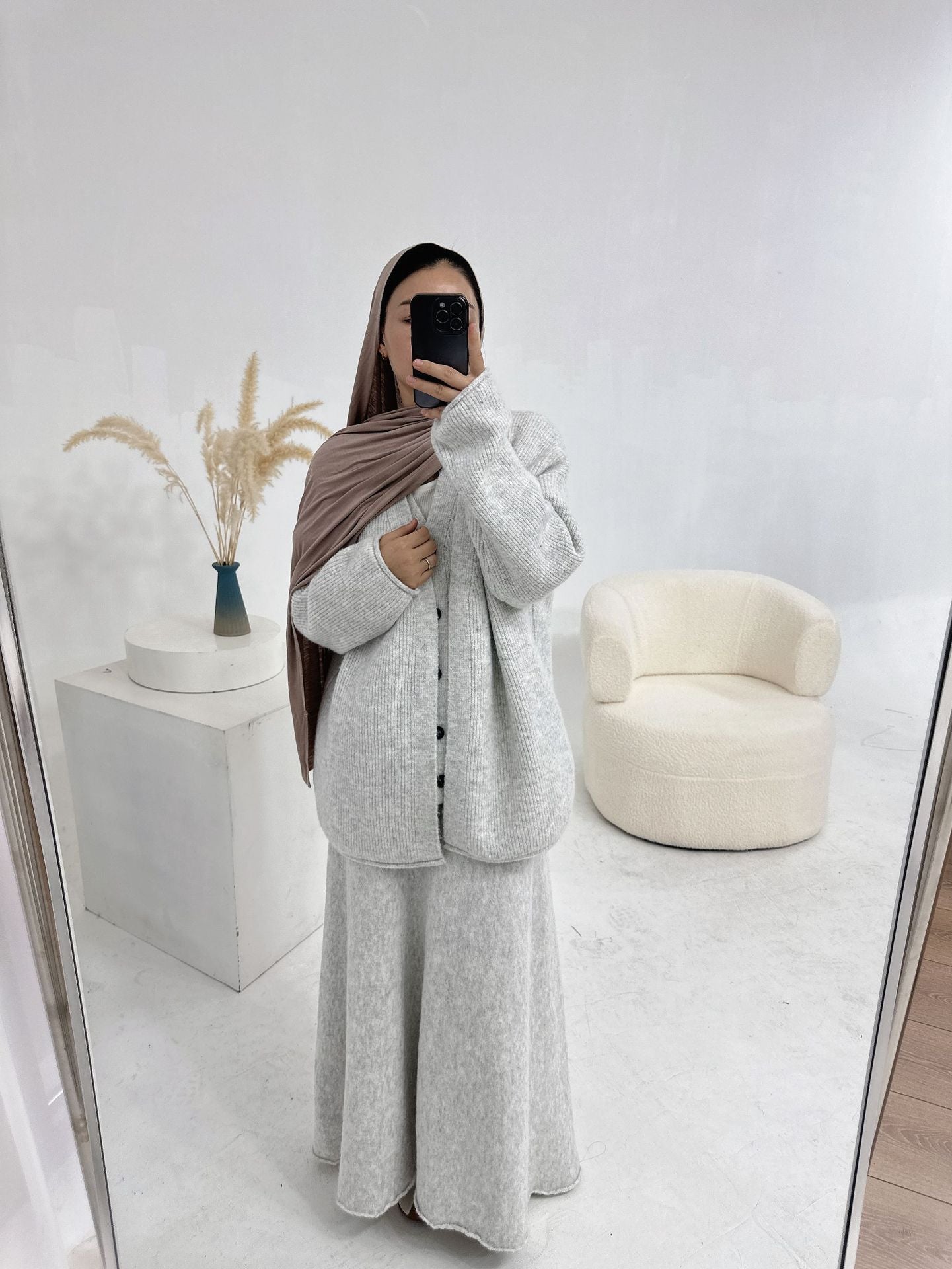 Turkey Thickened Knitting Solid Color Three-piece Suits