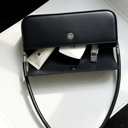 Women's Baguette Genuine Leather Fashion Design Portable Armpit Bags
