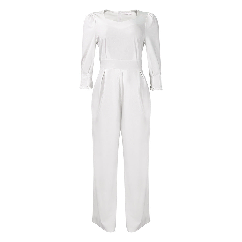 Women's Winter Long Sleeve Solid Color Loose Wide Pants