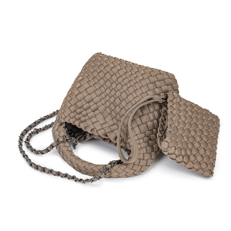 Elegant Glamorous Basket Woven Neoprene Mini Handbags