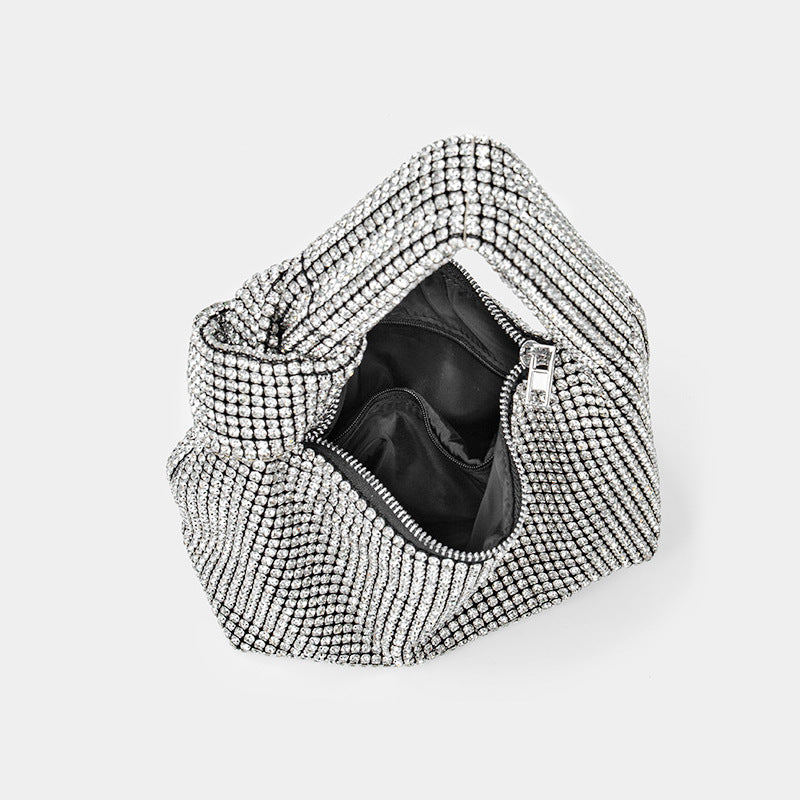 Women's Design Diamond Full Underarm Knotted Dinner Bags