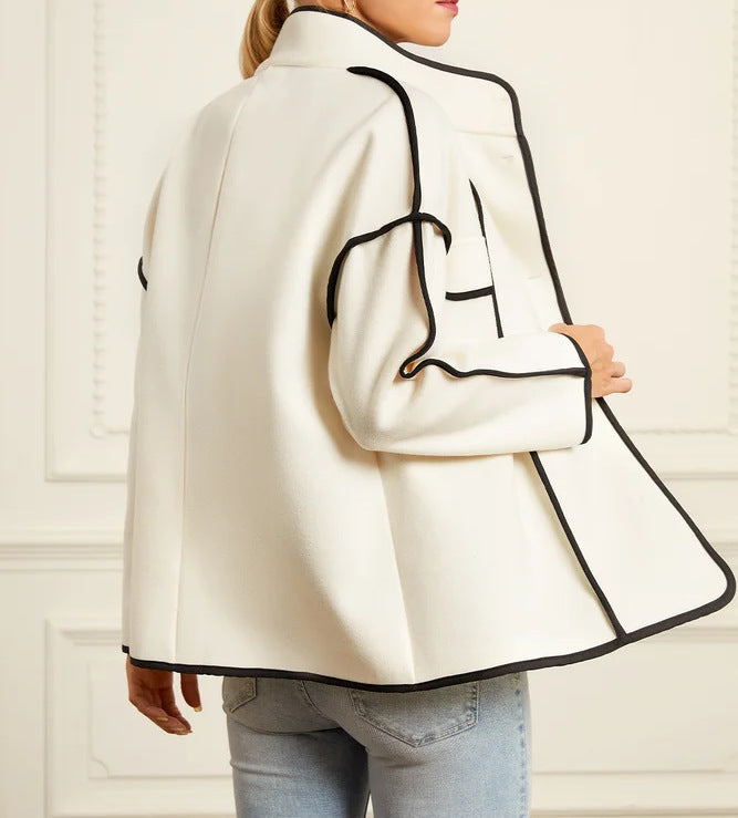 Women's Solid Color Stand Collar Stretch Shoulder Jackets