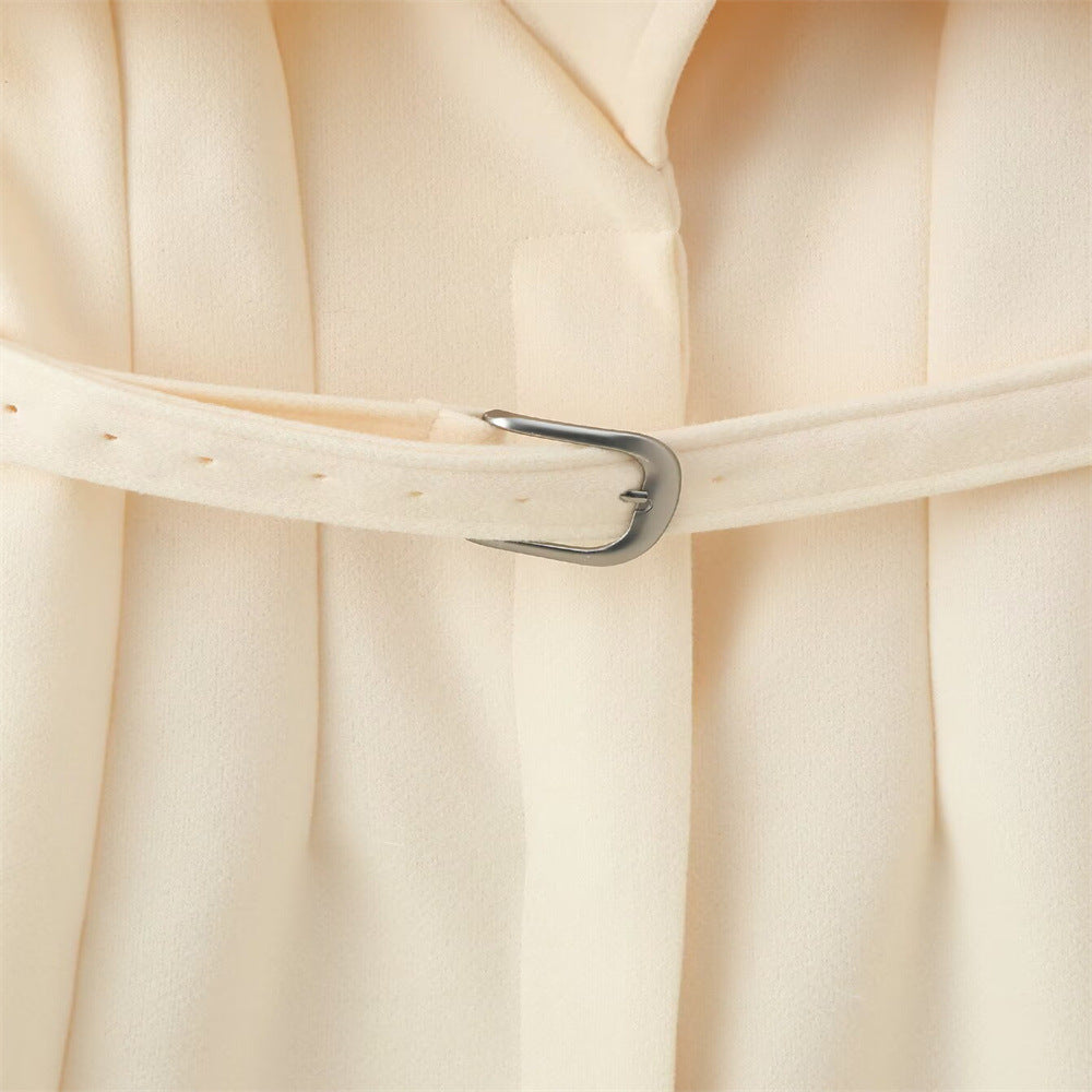 Women's Color Large Lapel Long Style Sleeve Coats