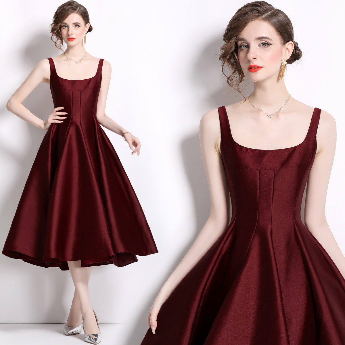 Women's Color Dress Summer High-grade French Style Dresses