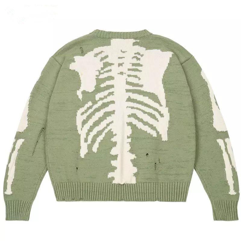Style Skeleton Street Loose Round Neck Knitwear