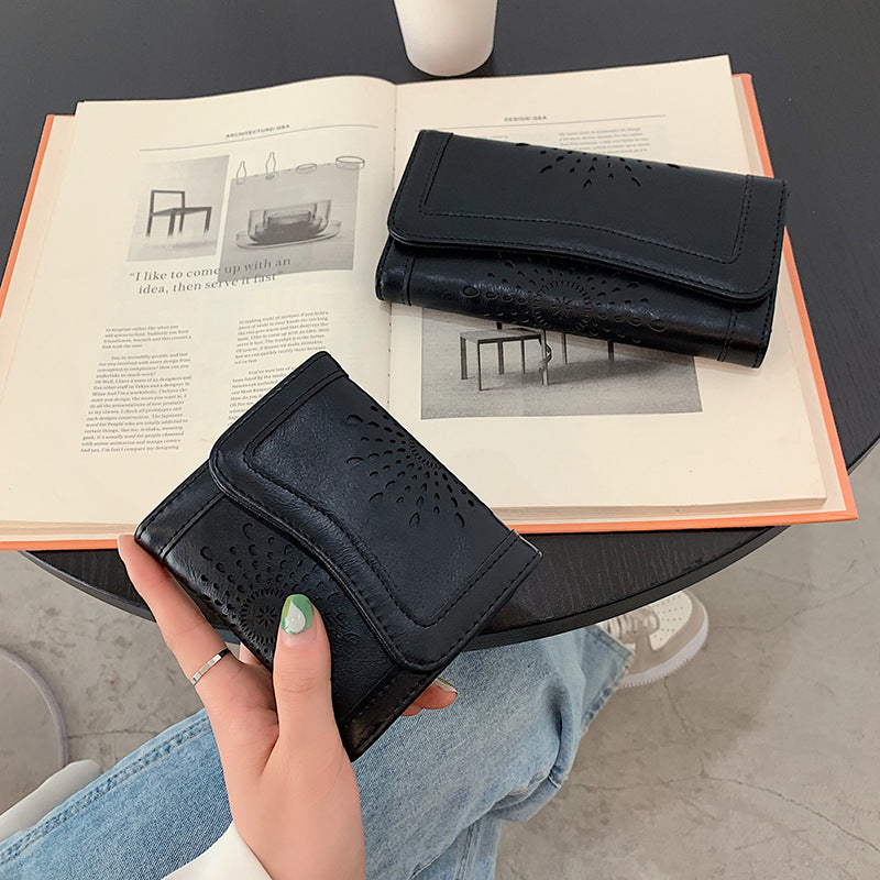 Women's Vintage Oil Wax Clutch Fashion Mid-length Ladies Wallets