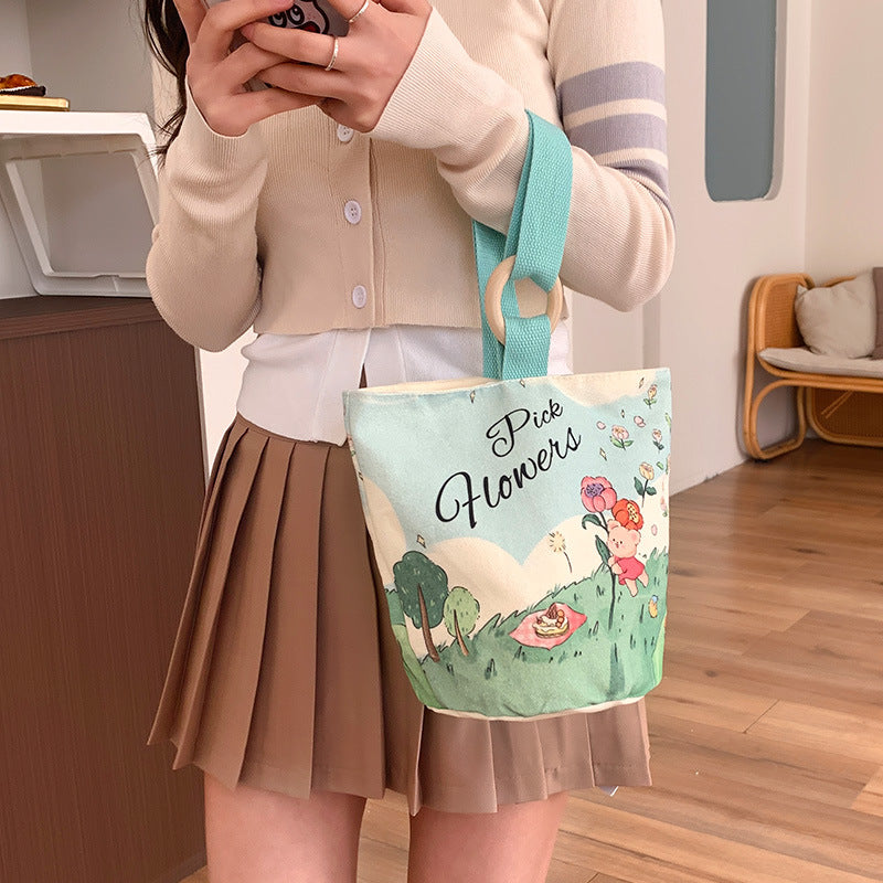 Korean Style Commuter Canvas Cute Cloth Handbags