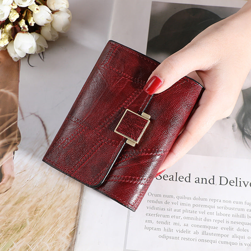 Women's High-grade Retro Fashion Solid Color Simple Ladies Wallets