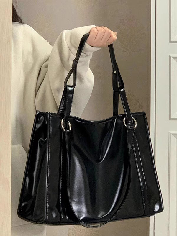 Style Retro Soft Leather Large Capacity College Handbags