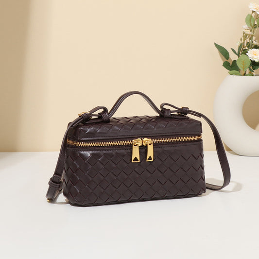 Slouchy Hand-woven Fashion Box Portable Lunch Crossbody Bags