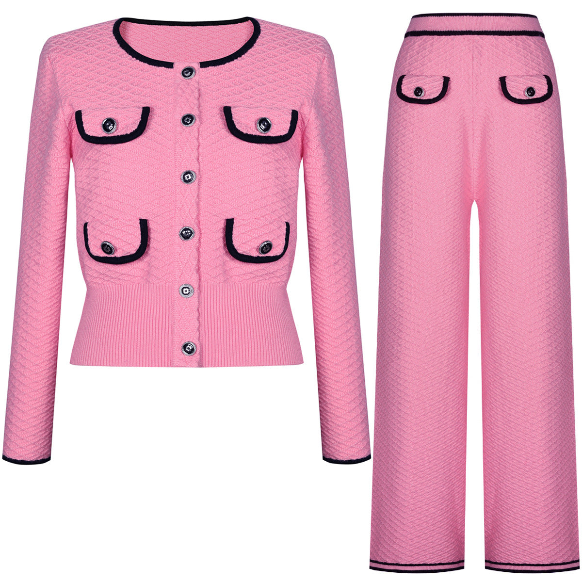 Popular Fashion Knitted Woolen Tup Straight Suits