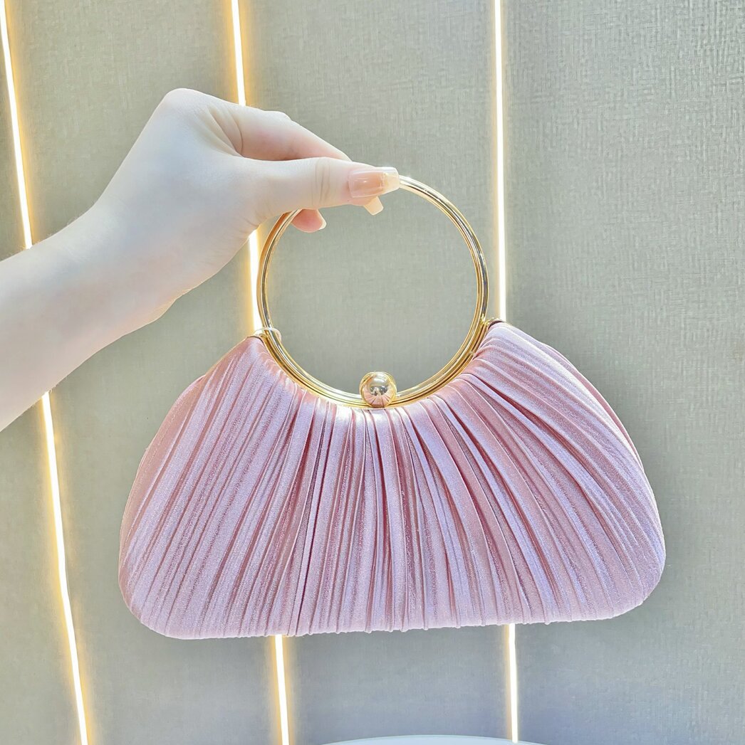 Elegant Hand Pleated Dinner Princess Banquet Evening Bags